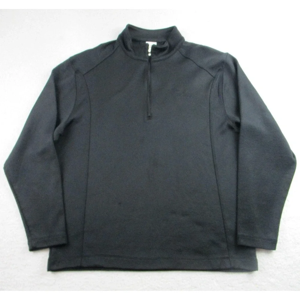 Nike Pullover Mens Large Black MINA 1/4 Zip Performance Mesh Golf‎ Athletic